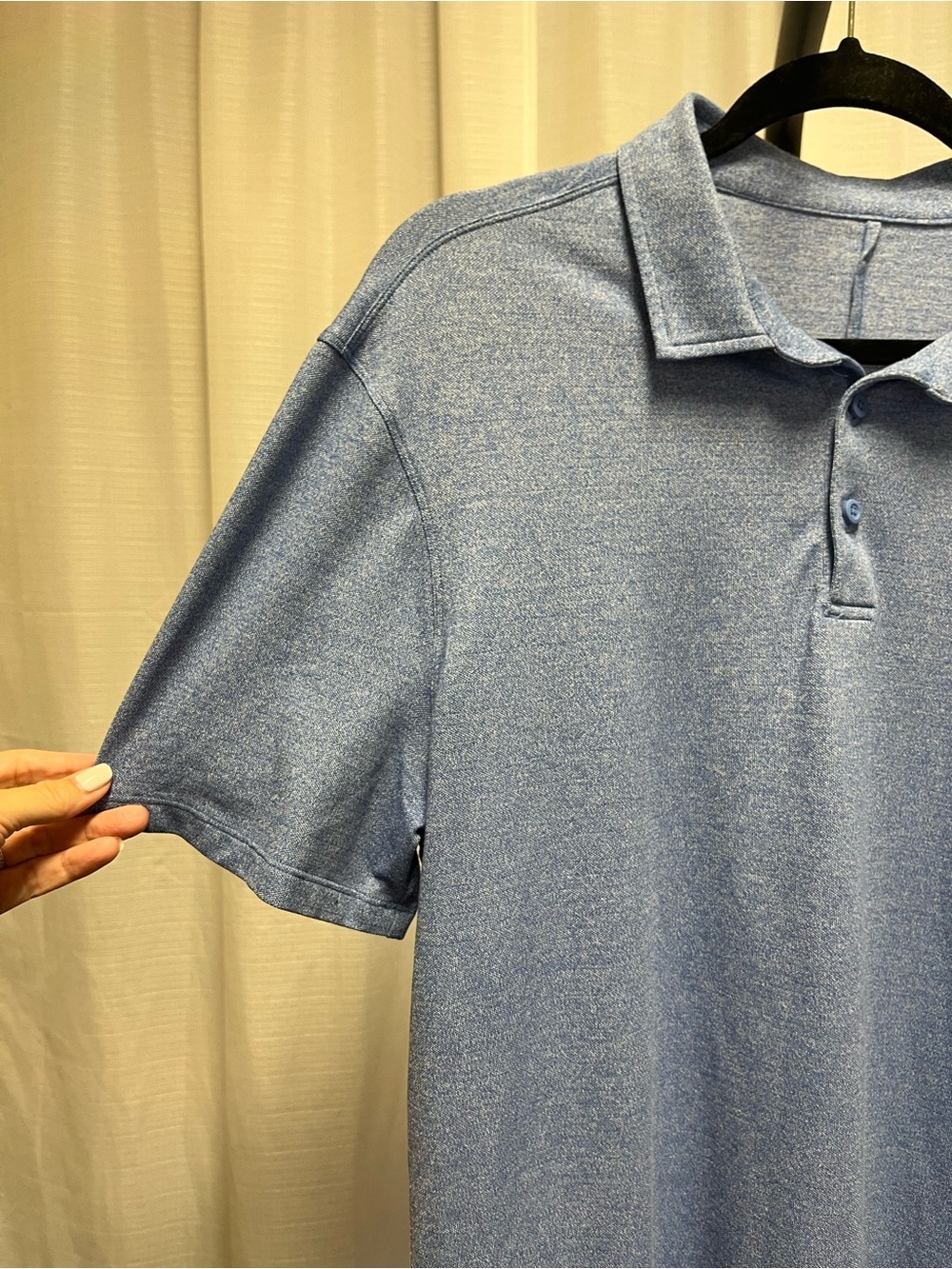Lululemon Soft Jersey Short-Sleeve Polo Shirt in blue | size large - Picture 4 of 7
